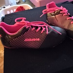 Kids Soccer Shoes - Black and Pink
